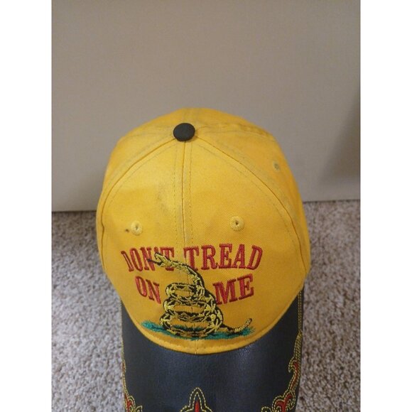 DON'T TREAD ON ME Yellow Baseball Cap Snake Logo Embroidered NWT - Picture 3 of 7